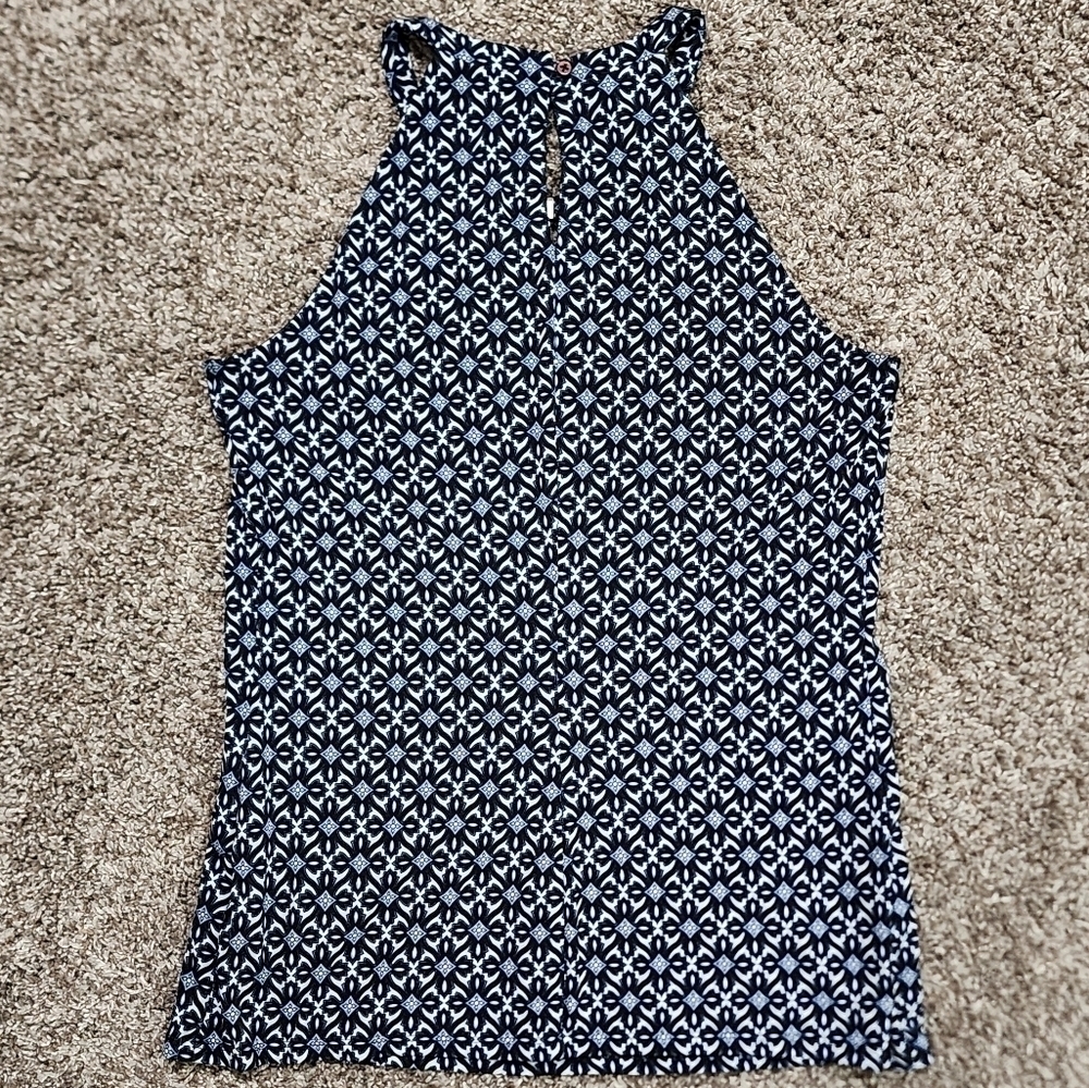 White House Black Market blue Spring Summer halter tank XS like new. - Picture 5 of 11